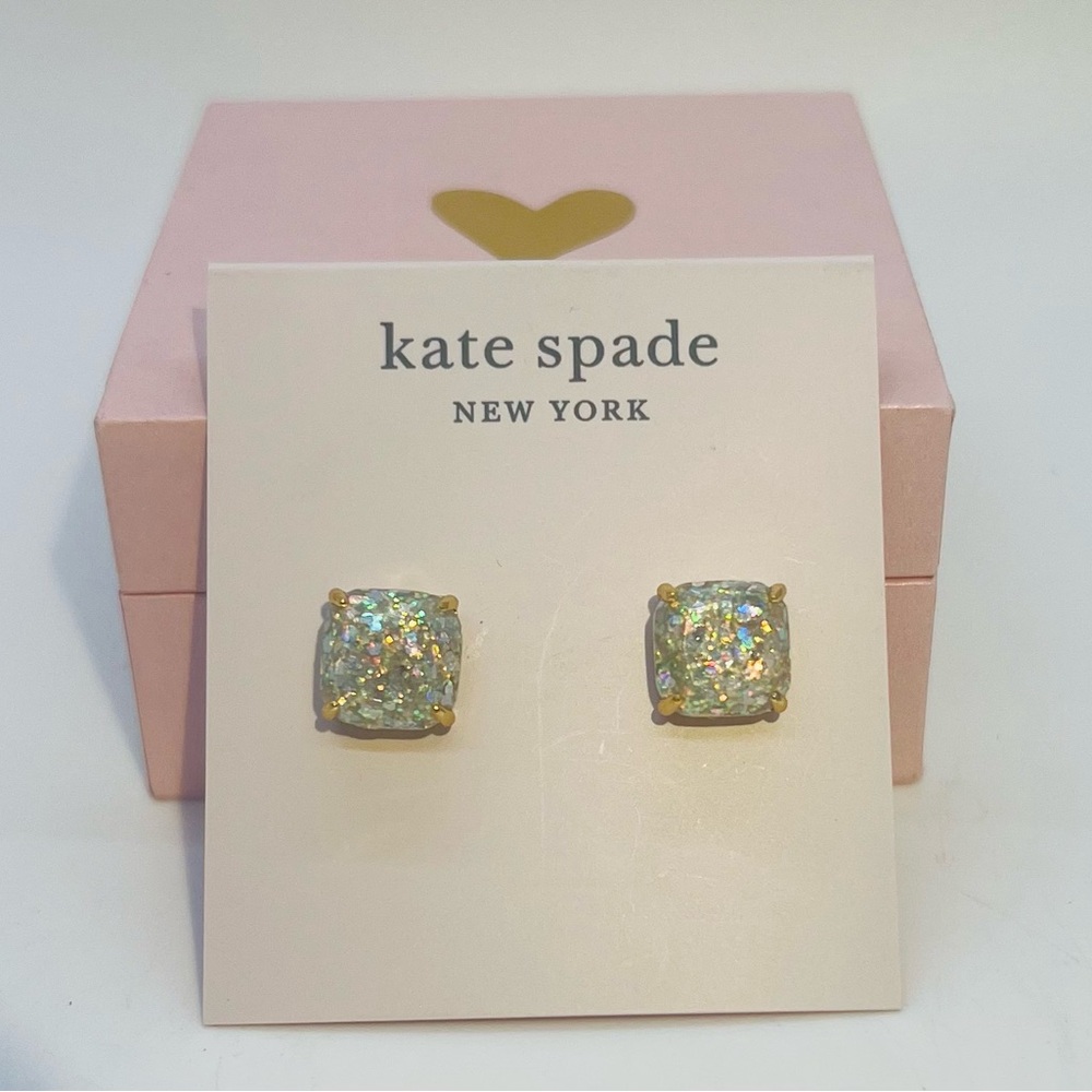 Kate Spade Earrings Opal Glitter Stud Earrings Pearlcore New with Gift Box